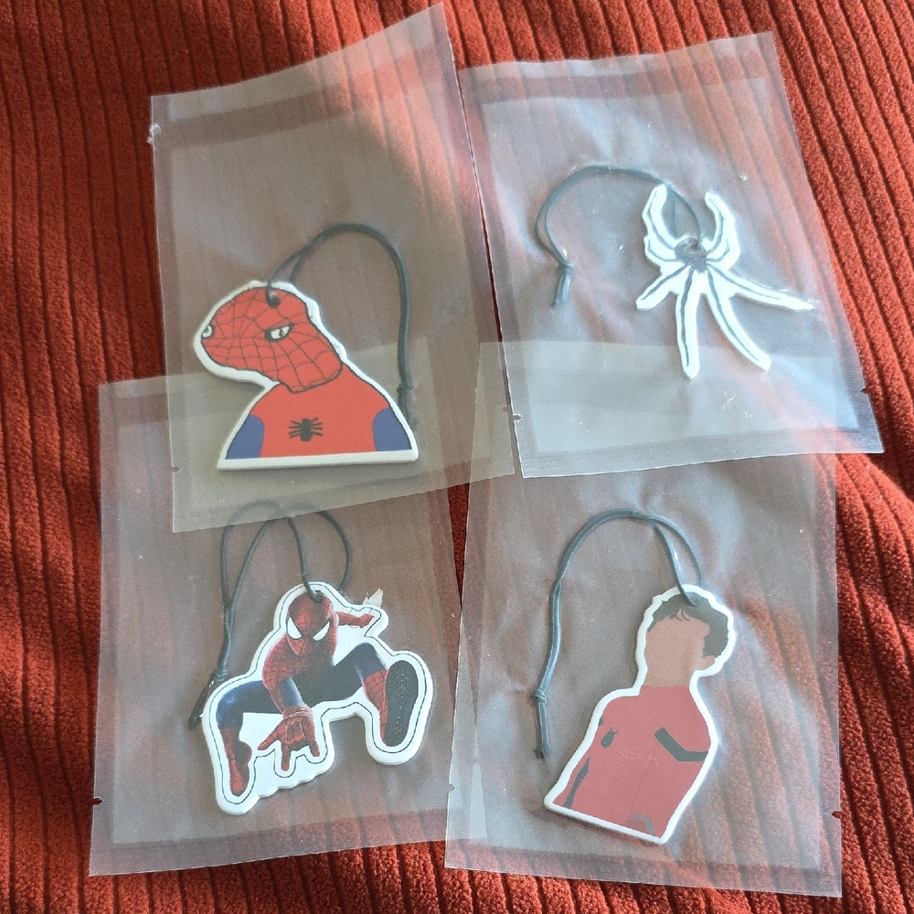 Spider-Themed Kids Air Freshener Set - Red and Black 4 Pack